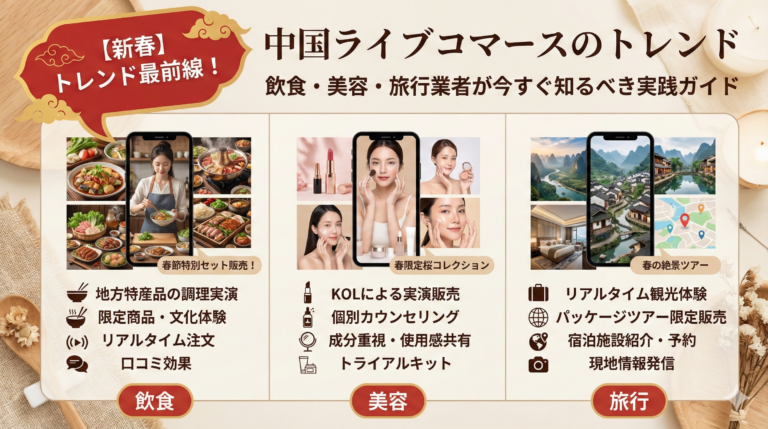 中国ライブコマースで売上を伸ばす：飲食・美容・旅行業者が今すぐ知るべき実践ガイド